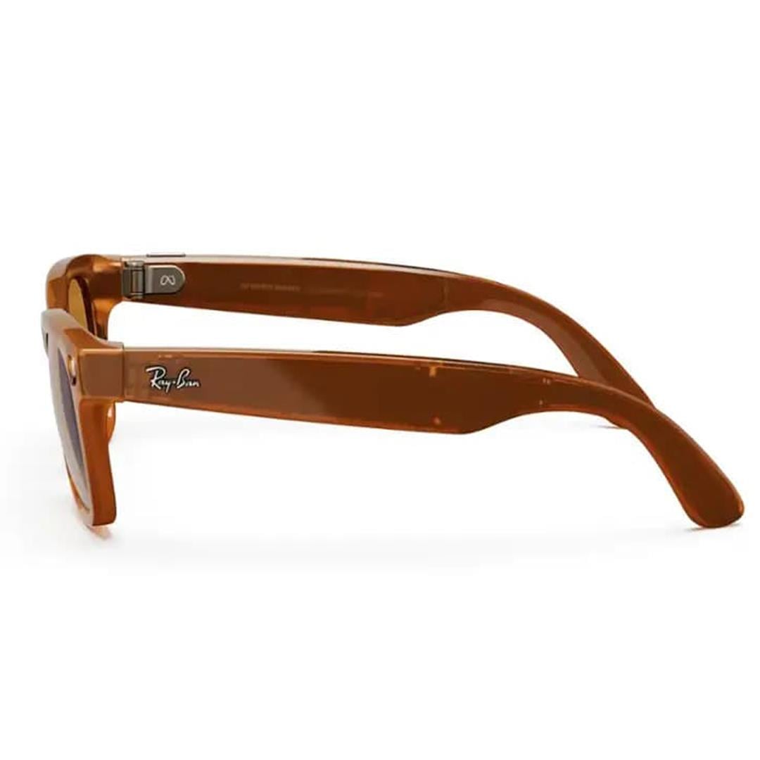 Ray-Ban Meta Wayfarer Kameralı Yapay Zekalı Akıllı Gözlük  Shiny Caramel Polarized Brown Lenses 52 Beden