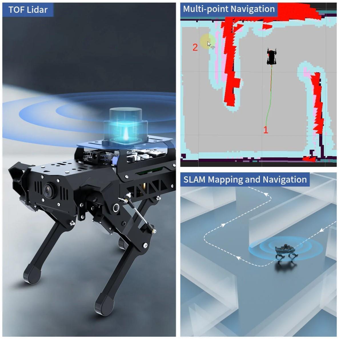Hiwonder PuppyPi RPi ROS ile Güçlendirilmiş AI Görüş Dört Ayaklı Robot Açık Kaynak Robot Köpek (RPi 4B 4GB ile Standart Kit)