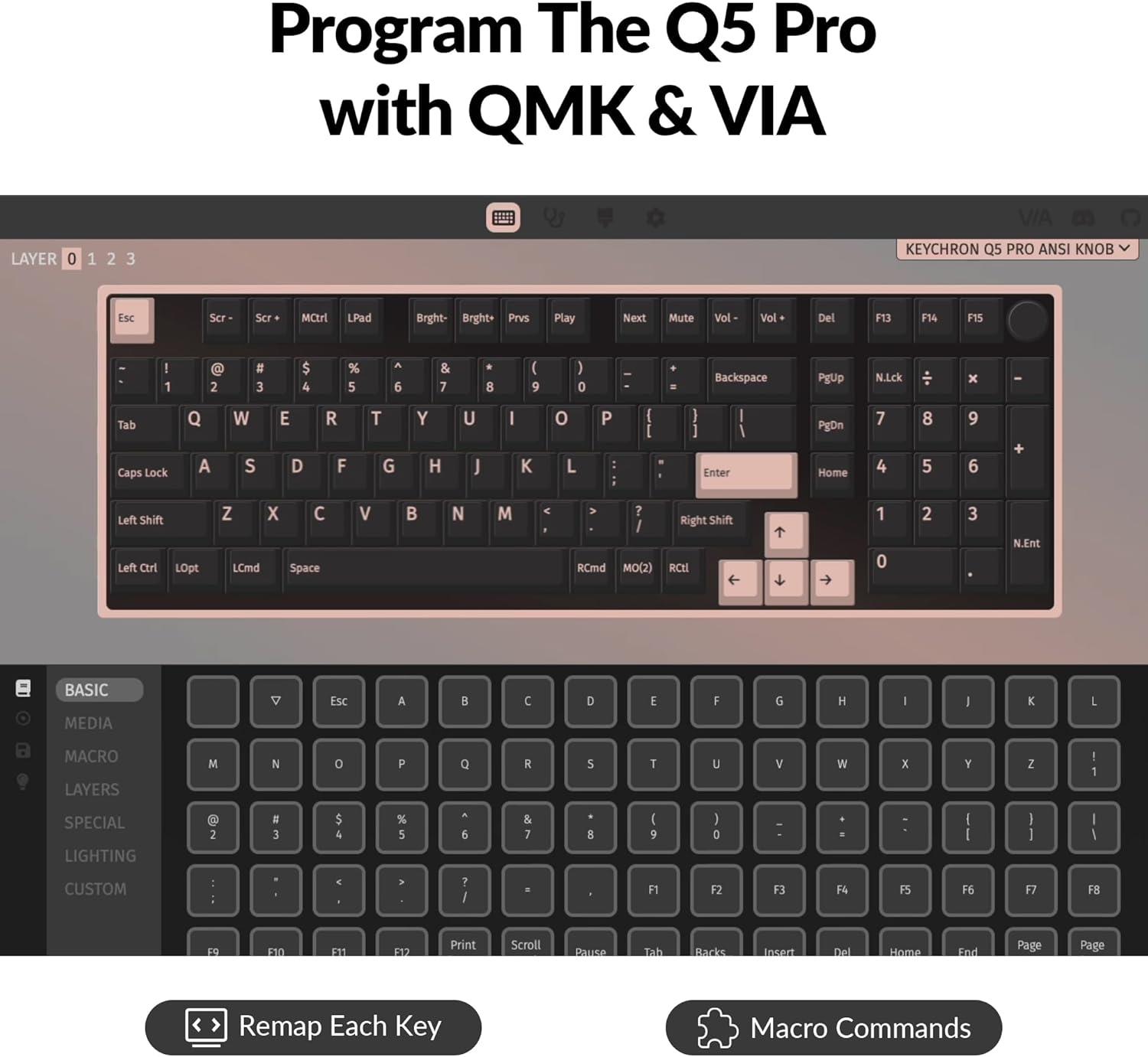 Keychron Q5 Pro QMK VIA Kablosuz Özel Mekanik Klavye