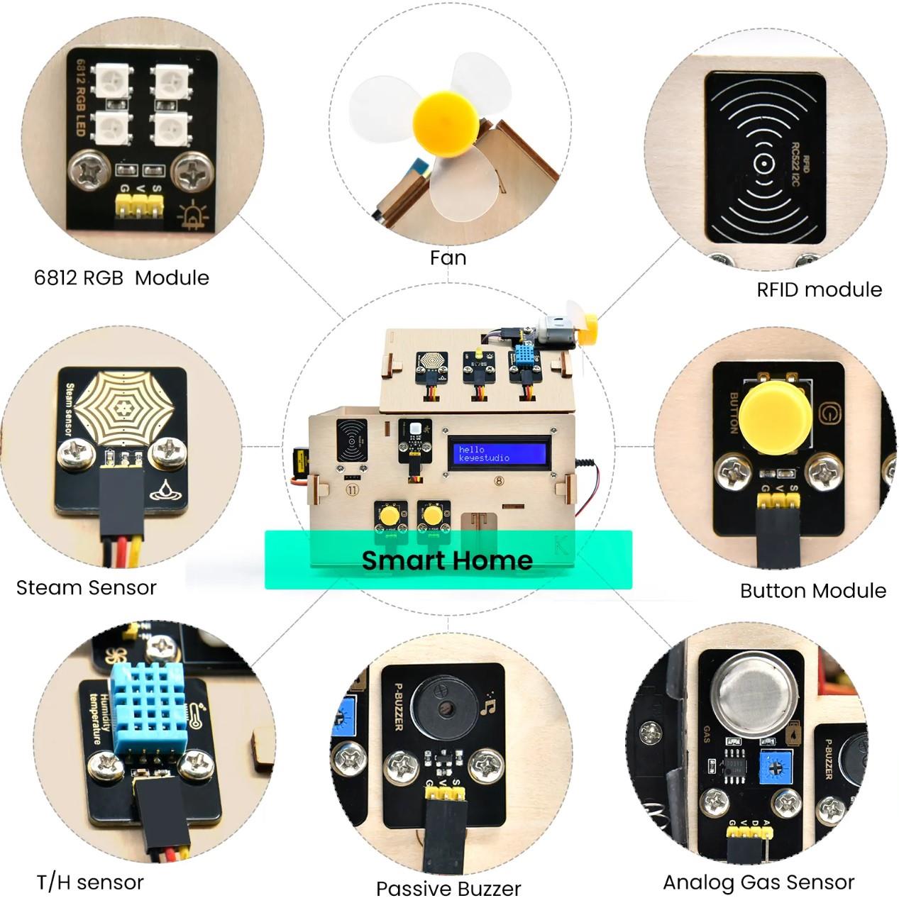 Keyestudio ESP32 IOT Akıllı Ev STEM Kiti Başlangıç ​​Seti