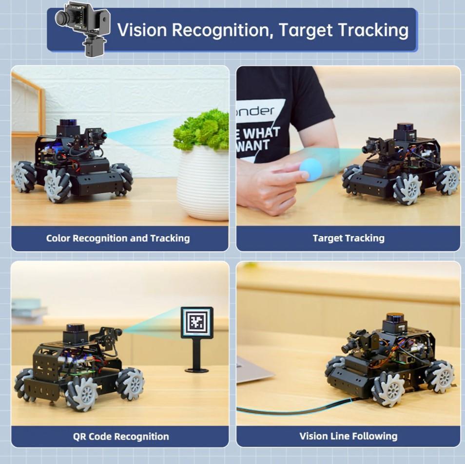 Hiwonder MentorPi M1 Mecanum Tekerlekli Rapsberry Pi5 AI Kameralı Robot Araba ROS2 ve Otonom Sürüş - RPi 5 Dahil Değil