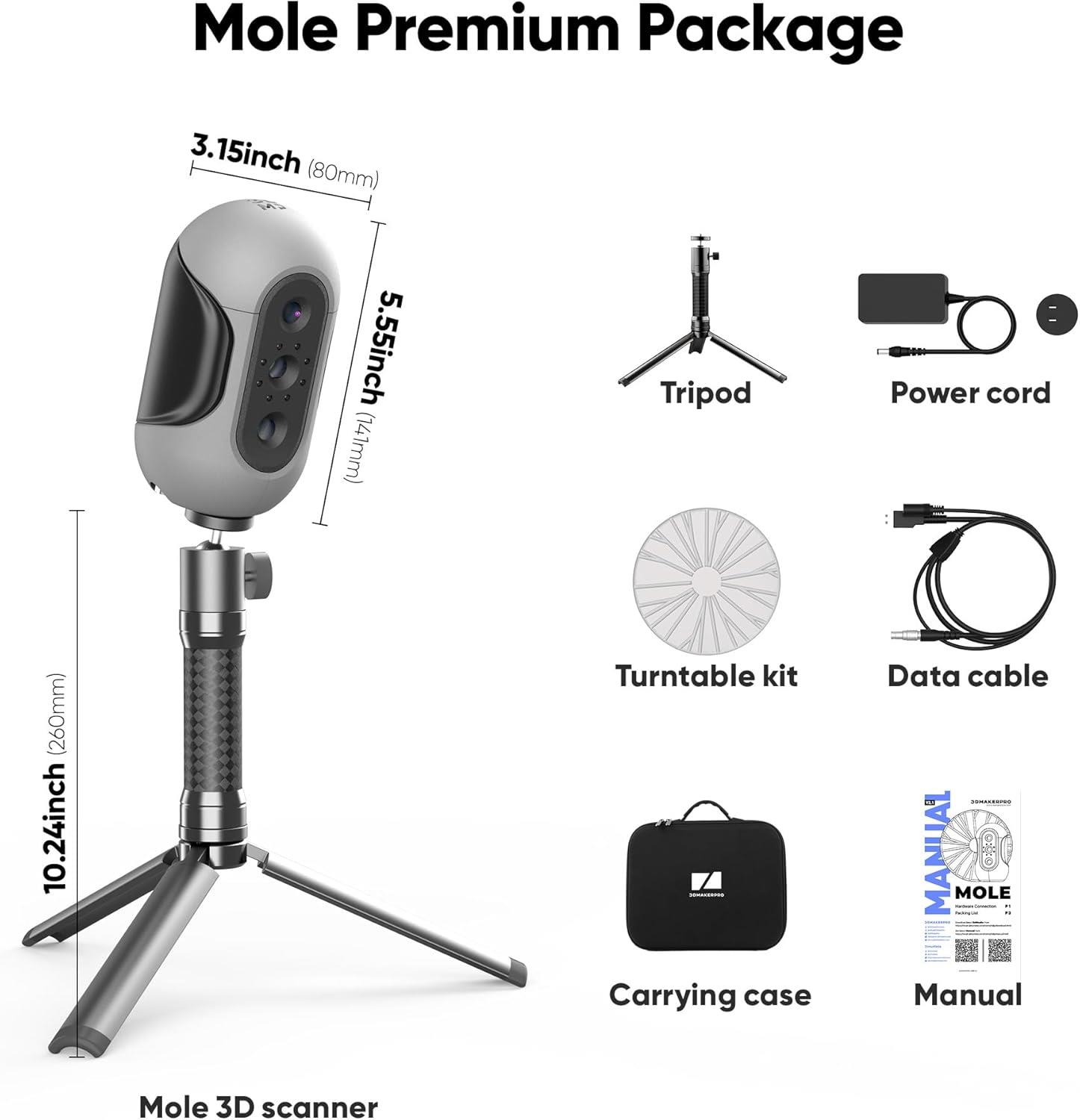 3DMakerPro Mole 3D Tarayıcı Premium