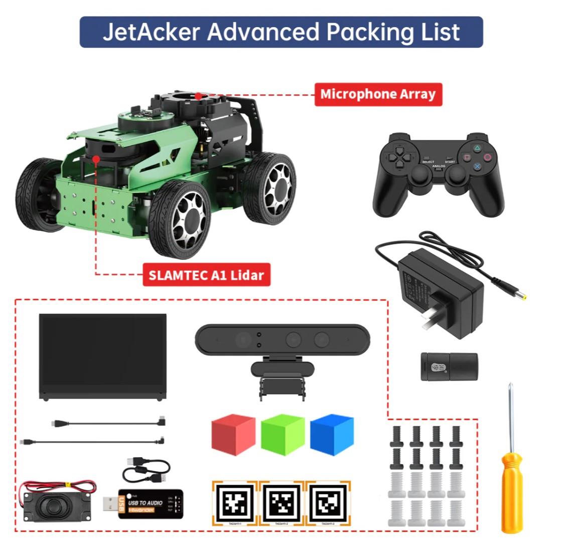 Hiwonder JetAcker ROS1 ROS2 Jetson Orin Nano Ai Yapay Zeka Görüş Otonom Robot Araba Gelişmiş Kit Jetson Orin Nano 8GB Dahil