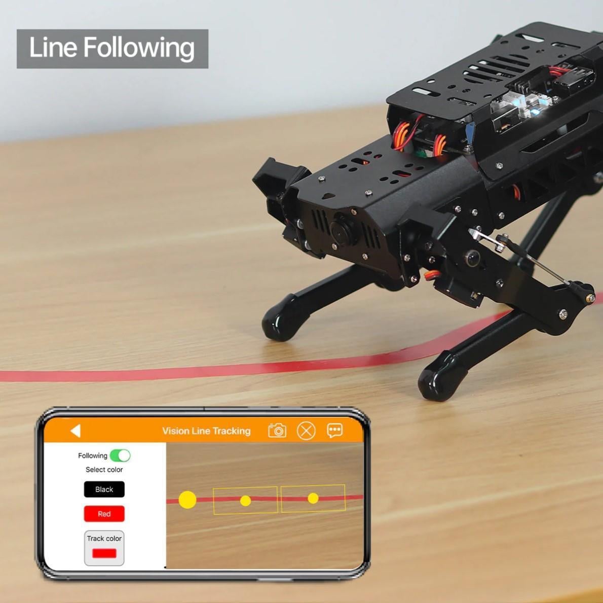 Hiwonder PuppyPi RPi ROS ile Güçlendirilmiş AI Görüş Dört Ayaklı Robot Açık Kaynak Robot Köpek (RPi 4B 4GB ile Standart Kit)