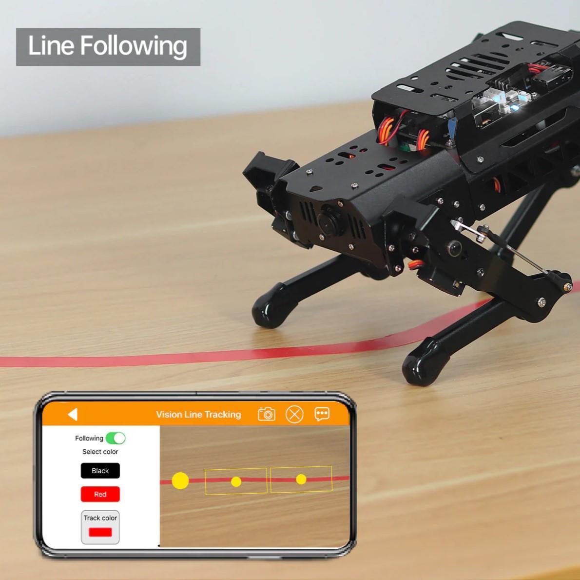 Hiwonder PuppyPi RPi ROS ile Güçlendirilmiş AI Görüş Dört Ayaklı Robot Açık Kaynak Robot Köpek (RPi 4B 4GB ile Standart Kit)