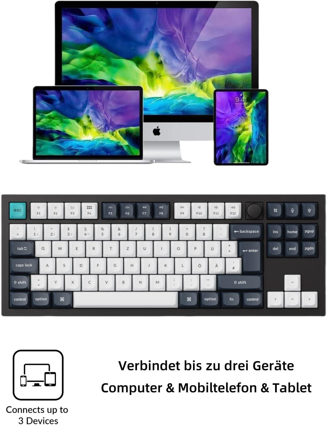 Keychron Q3 Max QMK/VIA Kablosuz Özel Mekanik Klavye