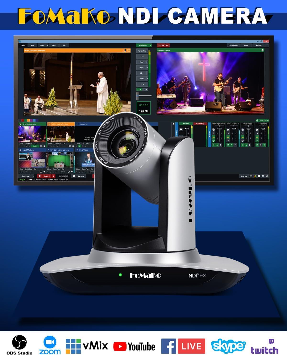 FoMaKo 30x Optik Zoom AI Otomatik İzleme NDI PTZ Kamera FMK30UH NDI