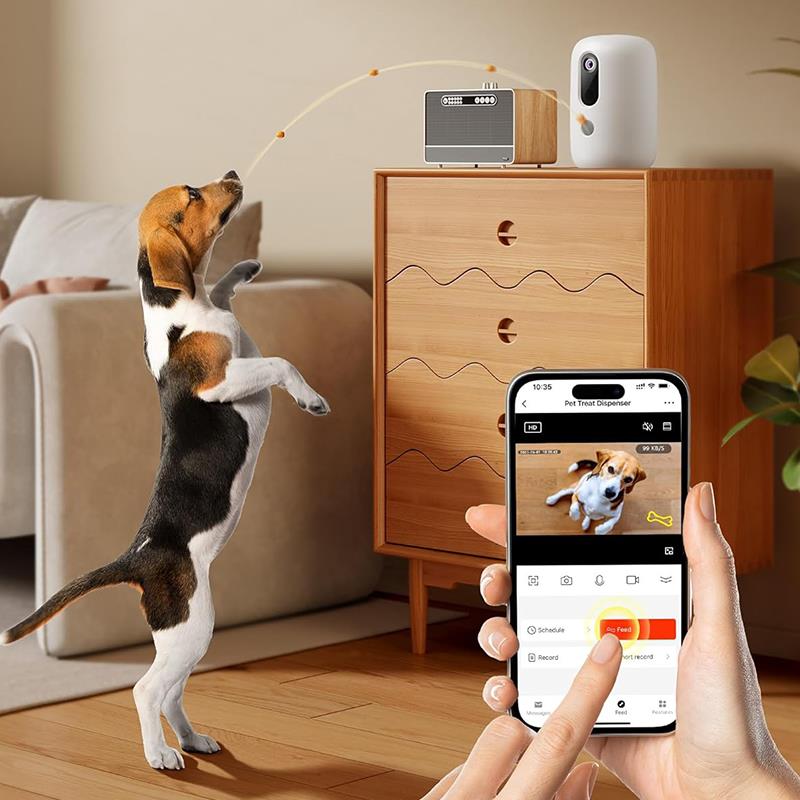 Faroro 2K Kamera WiFi Mobil Uygulama Kontrollü Ödül Mama Dağıtıcı