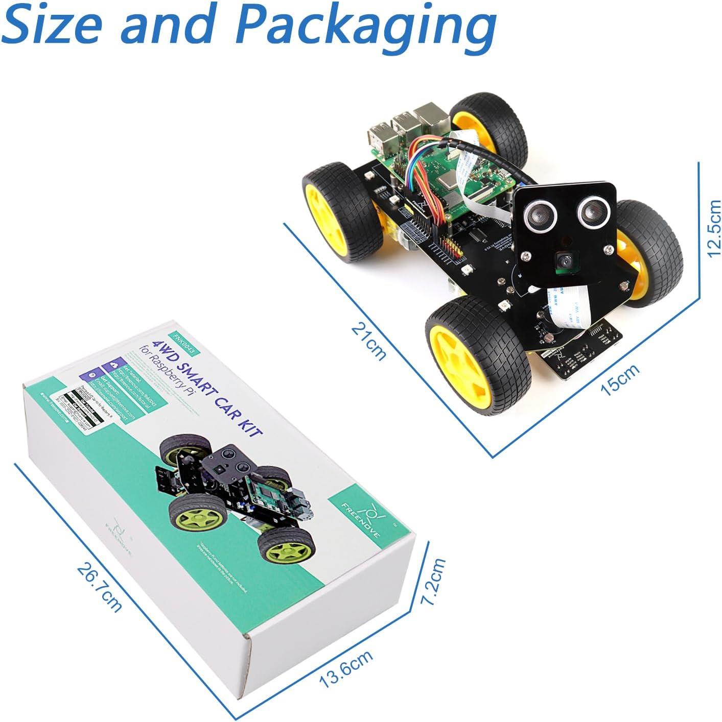 Freenove 4WD Smart Car Kit Raspberry Pi 5 4B 3B+ Zero 2W