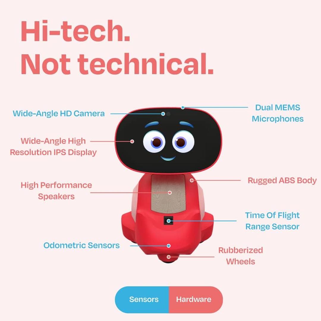Miko 3 Çocuklar İçin Yapay Zeka Robotu-Kırmızı