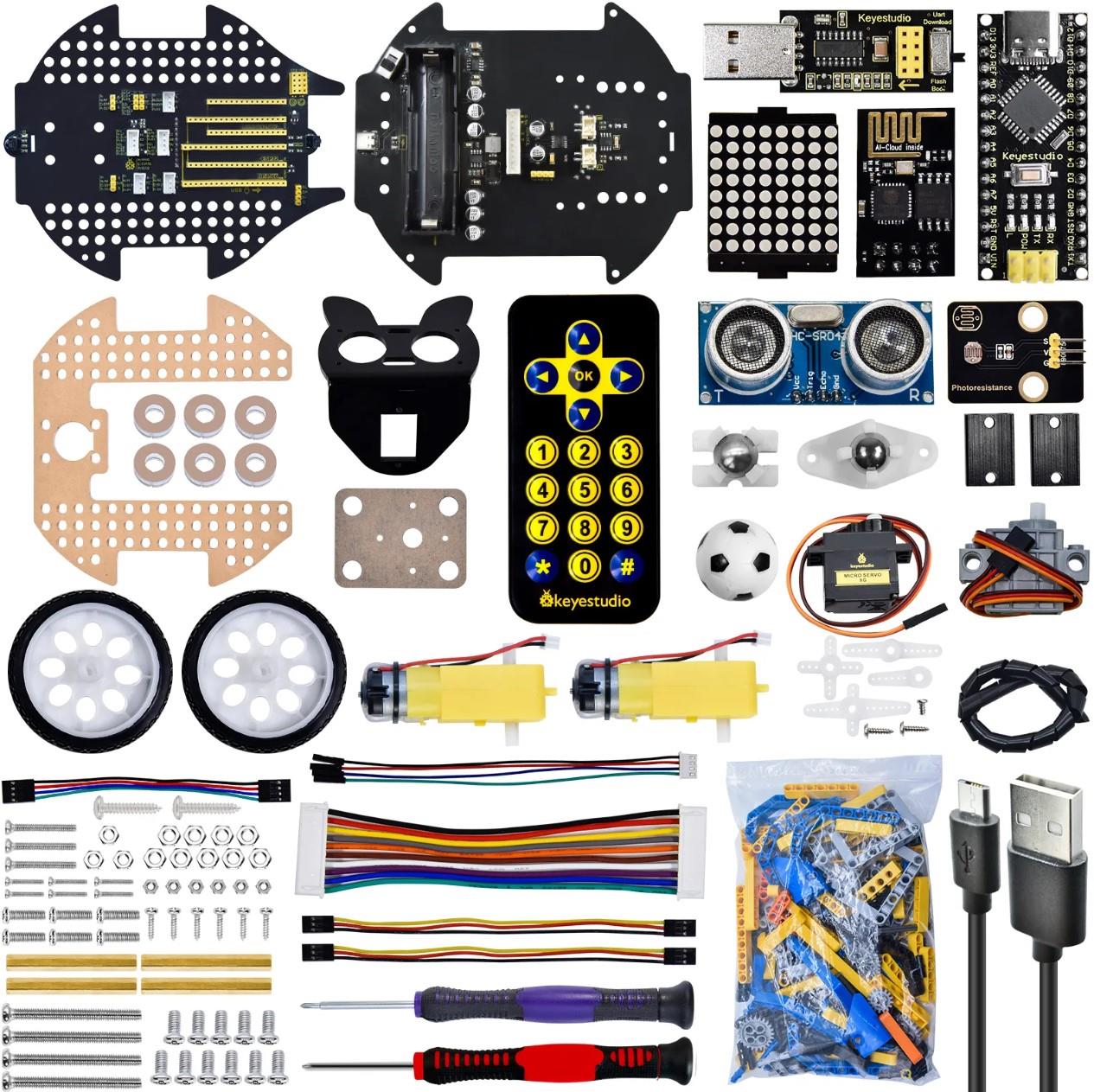 Keyestudio Beetlebot Arduino STEM 3'ü 1 Arada Çizgi İzleyen Robot Araba Kiti