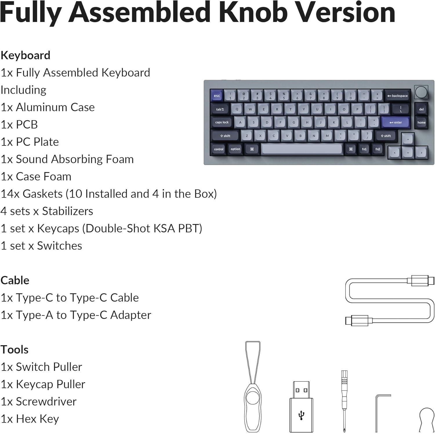 Keychron Q2 Pro QMK/VIA RGB Kablosuz Özel Mekanik Klavye Gri