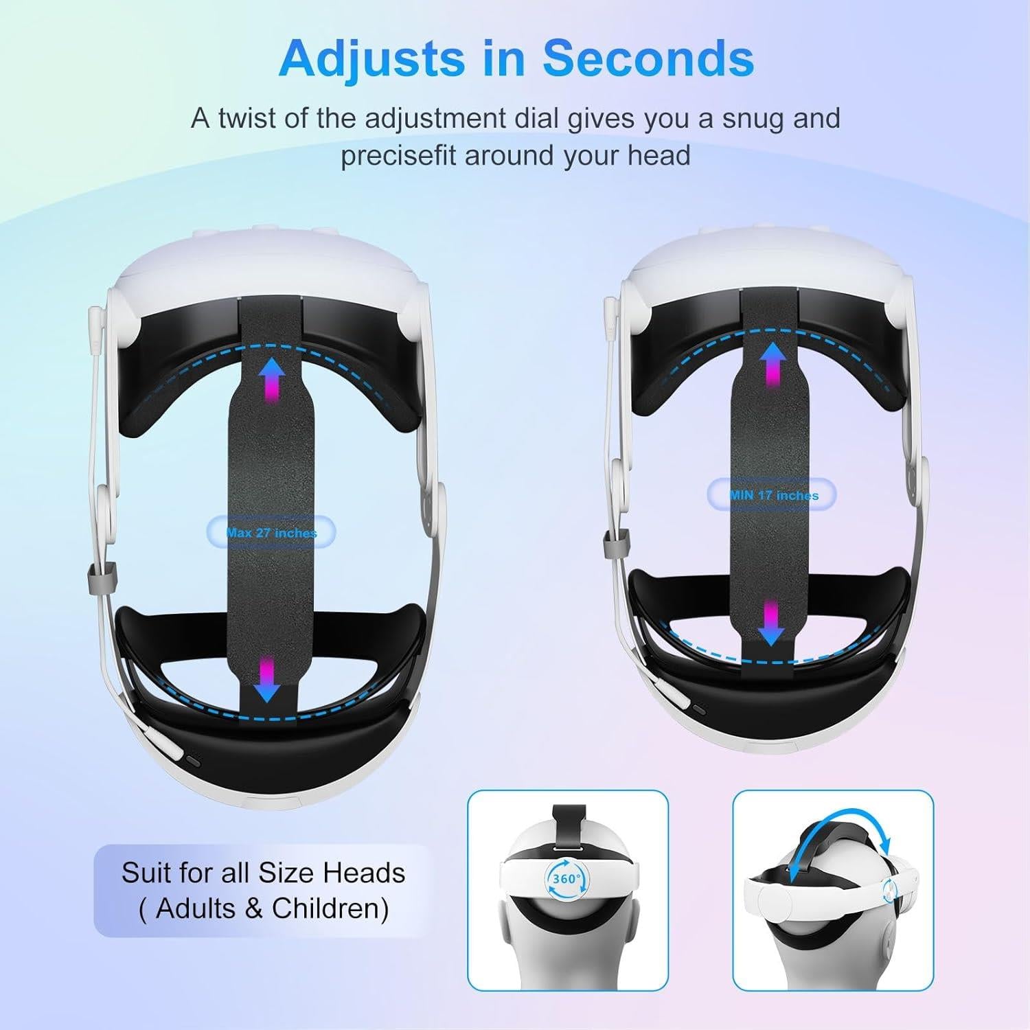 Meta Quest 3 ve 3S Uyumlu 10.000 mAh Pilli Kafa Bandı