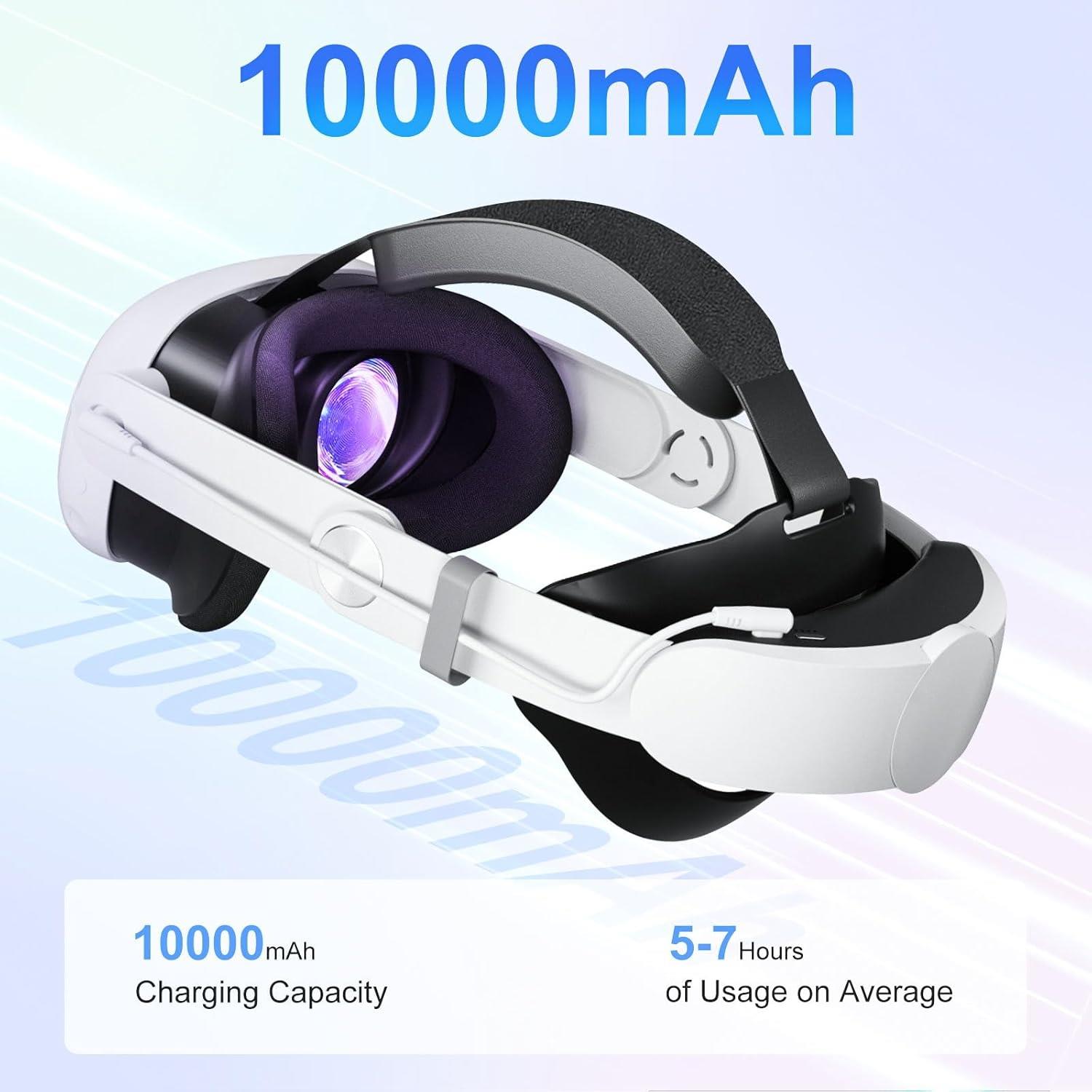 Meta Quest 3 ve 3S Uyumlu 10.000 mAh Pilli Kafa Bandı