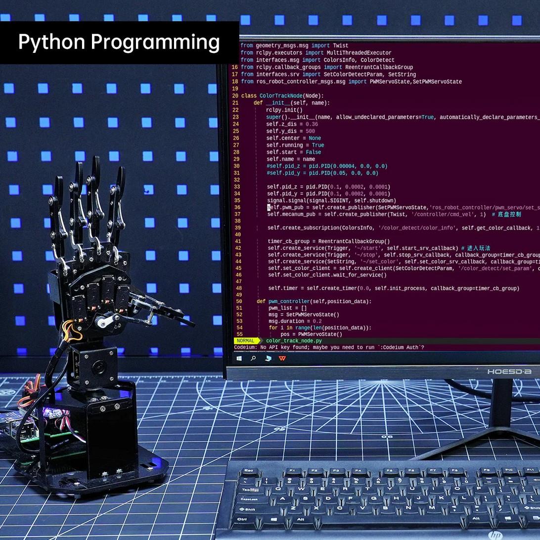 Hiwonder uHandPi Raspberry Pi Robotik El AI Görüş Python Programlama Sağ El