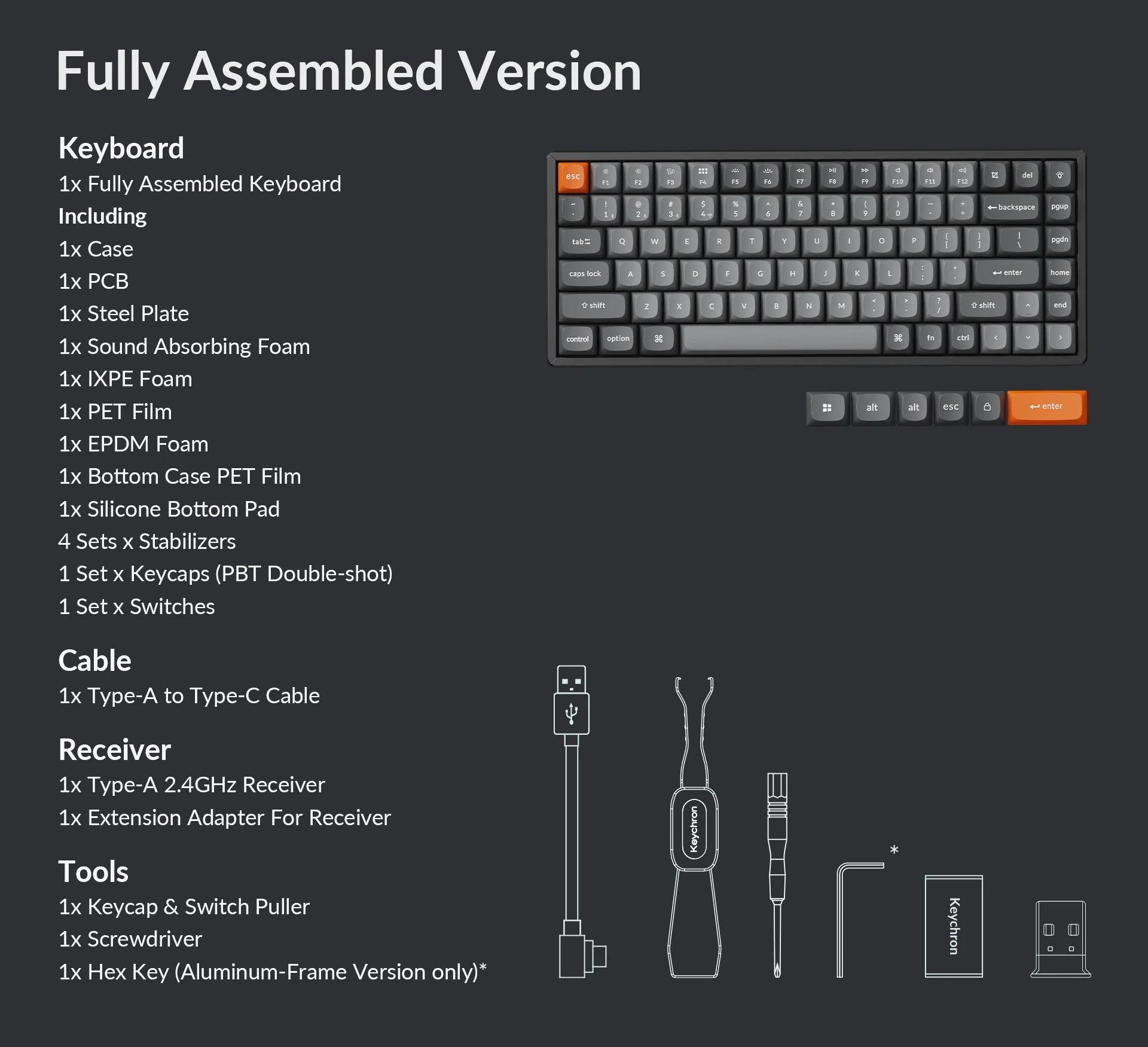 Keychron K2 Max QMK VIA Kablosuz Özel Mekanik Klavye Siyah Alüminyum Kırmızı Switch