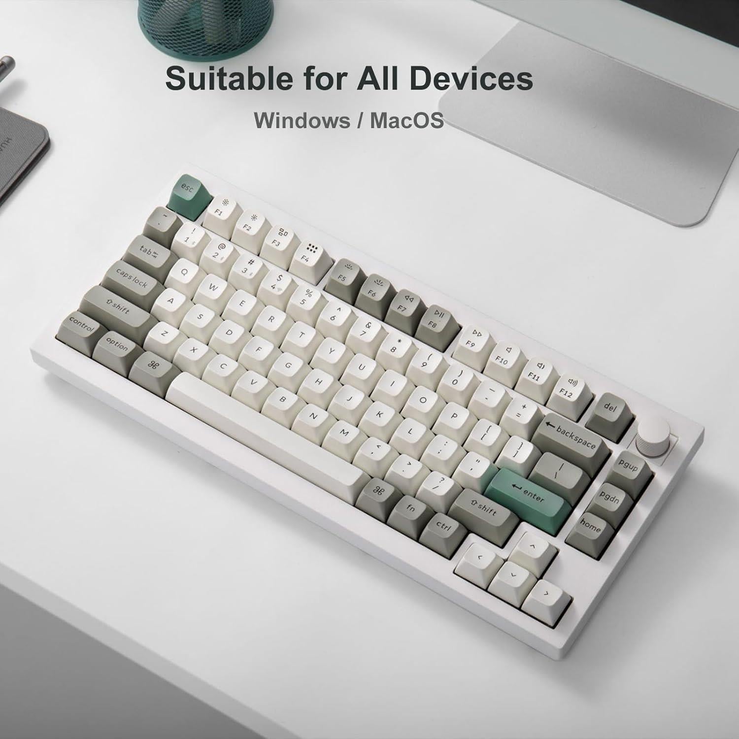 Keychron Q1 Max RGB QMK/VIA Özel Mekanik Klavye - Beyaz