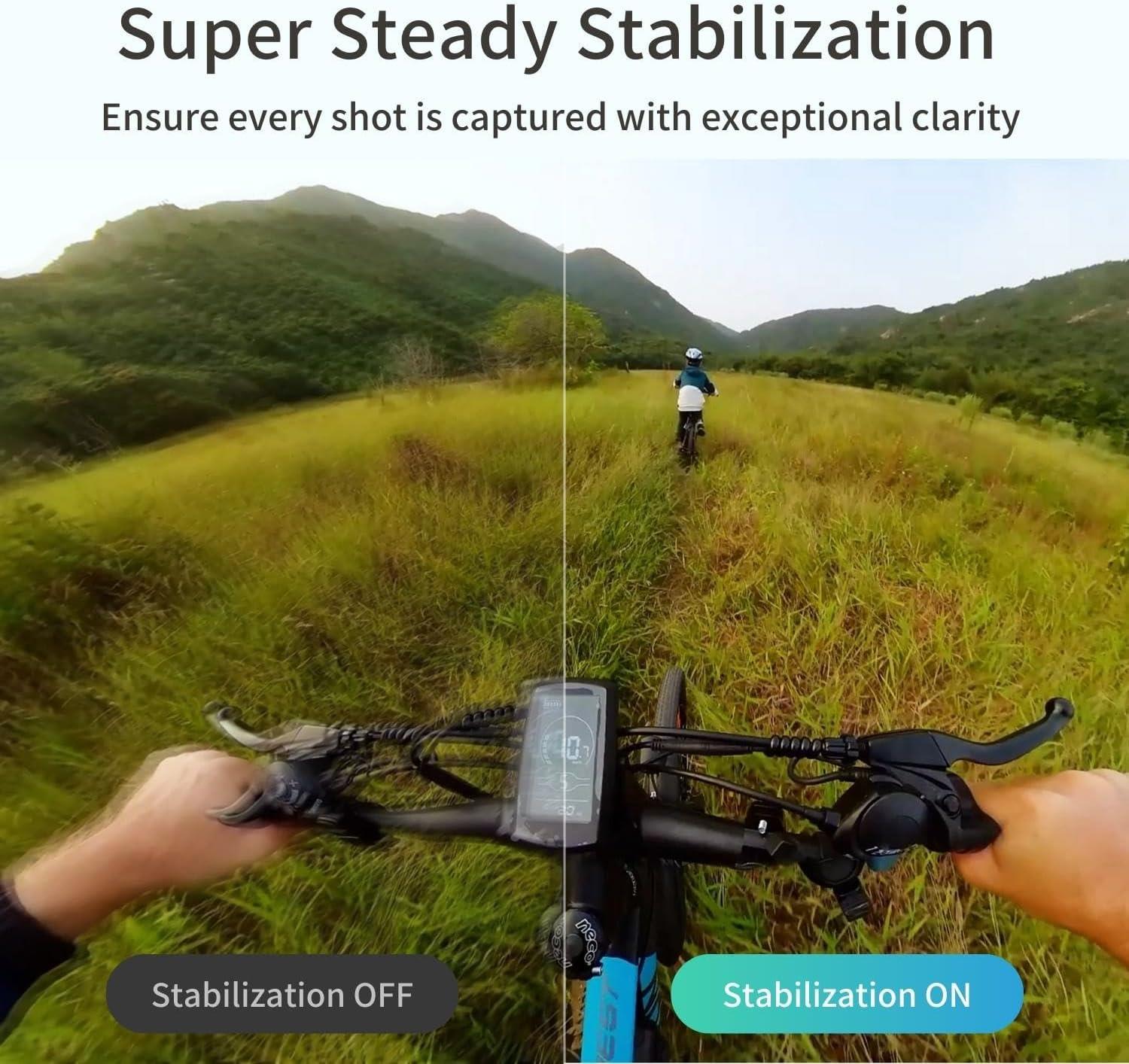 Kandao QooCam 3 5.7K Video 62MP Fotoğraf 360 Aksiyon Kamera Motosiklet Kiti