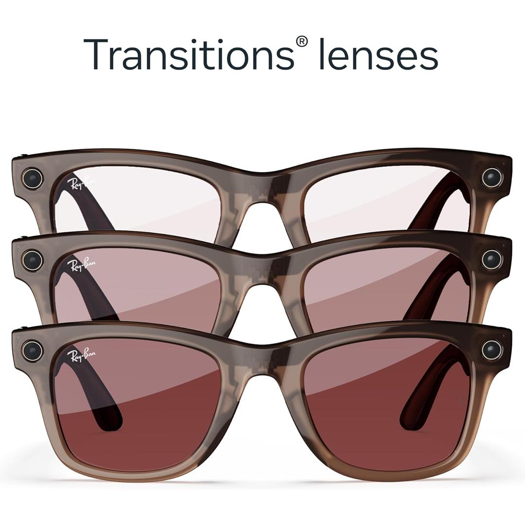 Ray-Ban Meta Wayfarer Kameralı Yapay Zekalı Akıllı Gözlük Warm Stone Transitions Watermelon Red