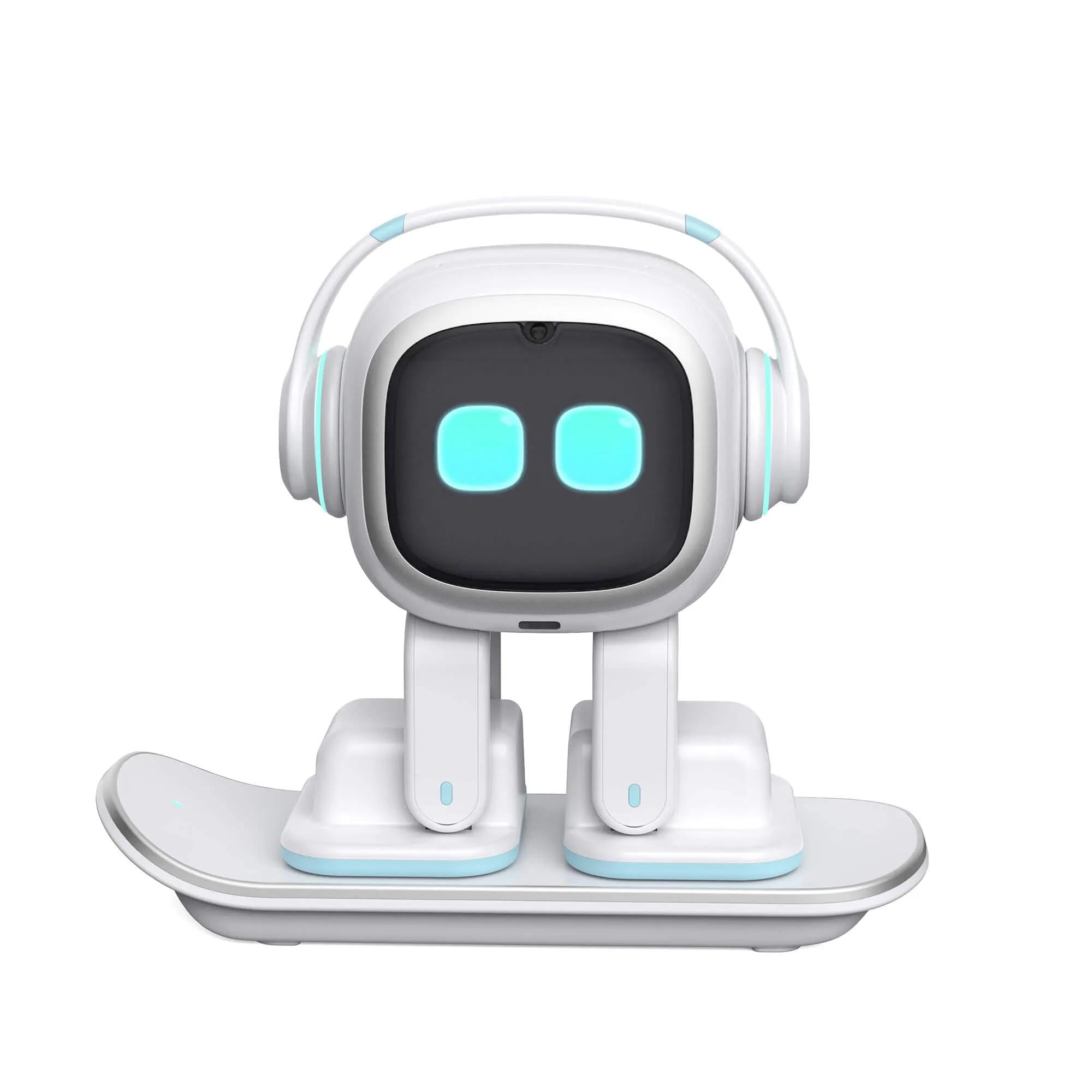 EMO Go Home Yapay Zeka Pet Robot Beyaz Skateboard İle Birlikte
