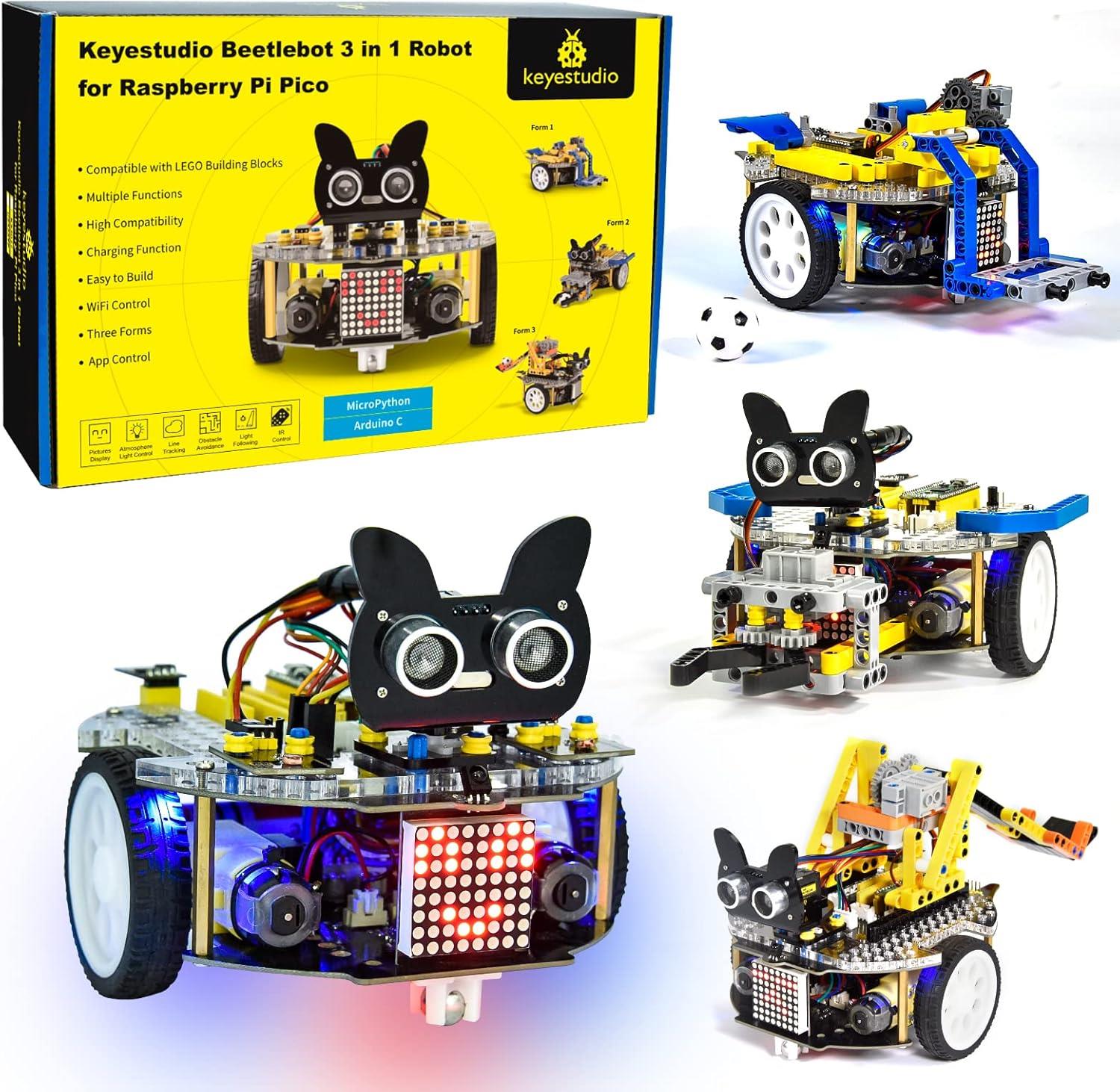 Keyestudio Beetlebot Arduino STEM 3'ü 1 Arada Çizgi İzleyen Robot Araba Kiti