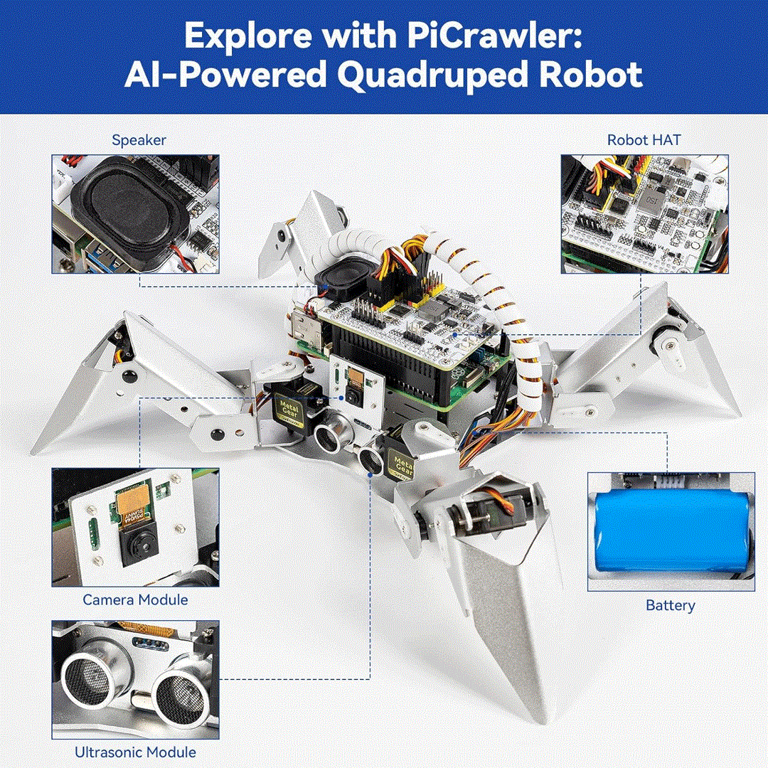 SunFounder PiCrawler AI Robot Kit