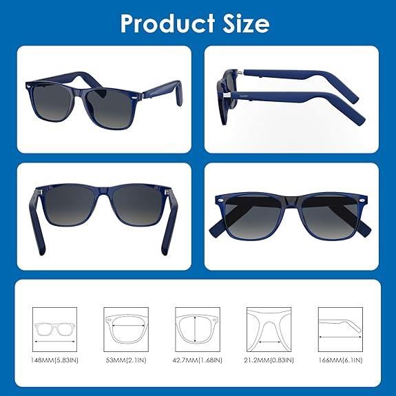 GetD ChatGPT AI Yapay Zeka Destekli Akıllı Gözlük Lacivert Çerçeve Gradient Lens