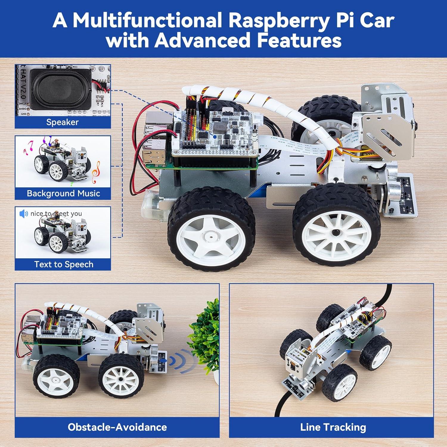 SunFounder Picar-X ChatGPT-4o ve Ai Kamera Destekli Robot Araba Kiti RPI Dahil Değil