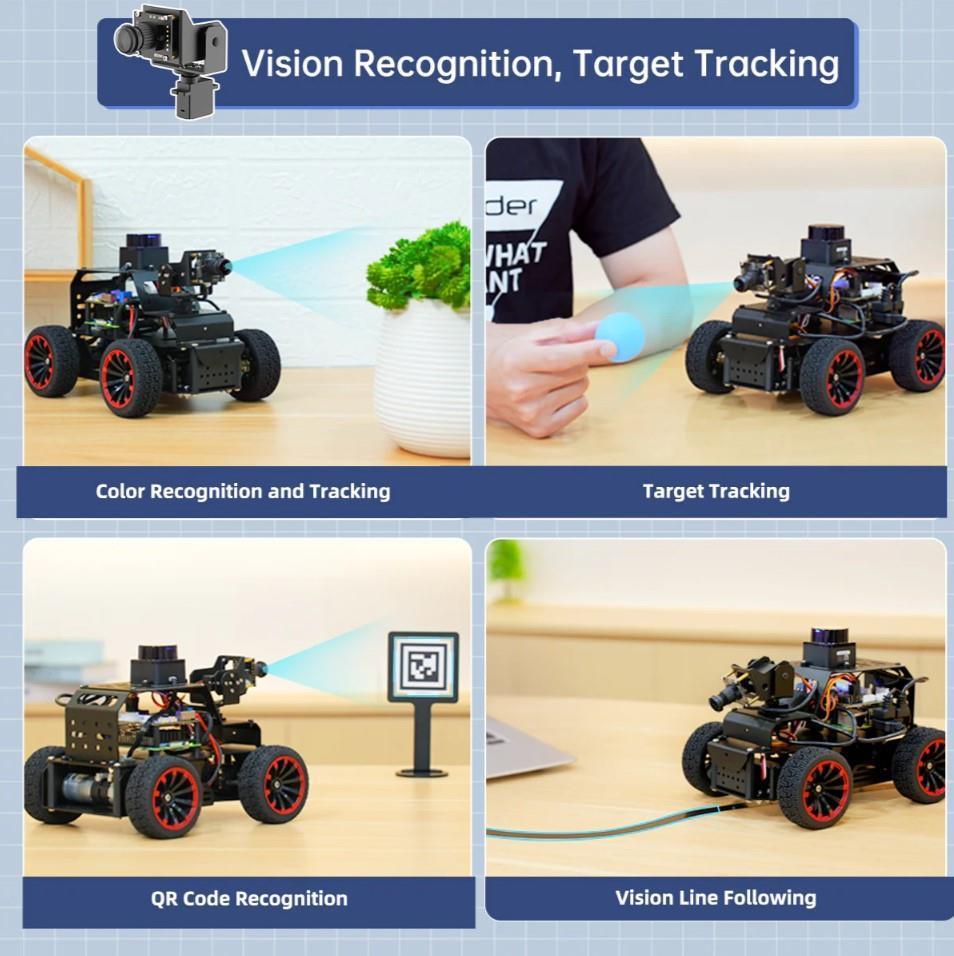 Hiwonder MentorPi A1 Raspberry Pi 5 Robot Araba Kiti Ackermann Şasi ROS2 SLAM ve Otonom Sürüş Desteği - Monoküler Kamera ve Lidar Dahil RPi 5 Dahil Değil