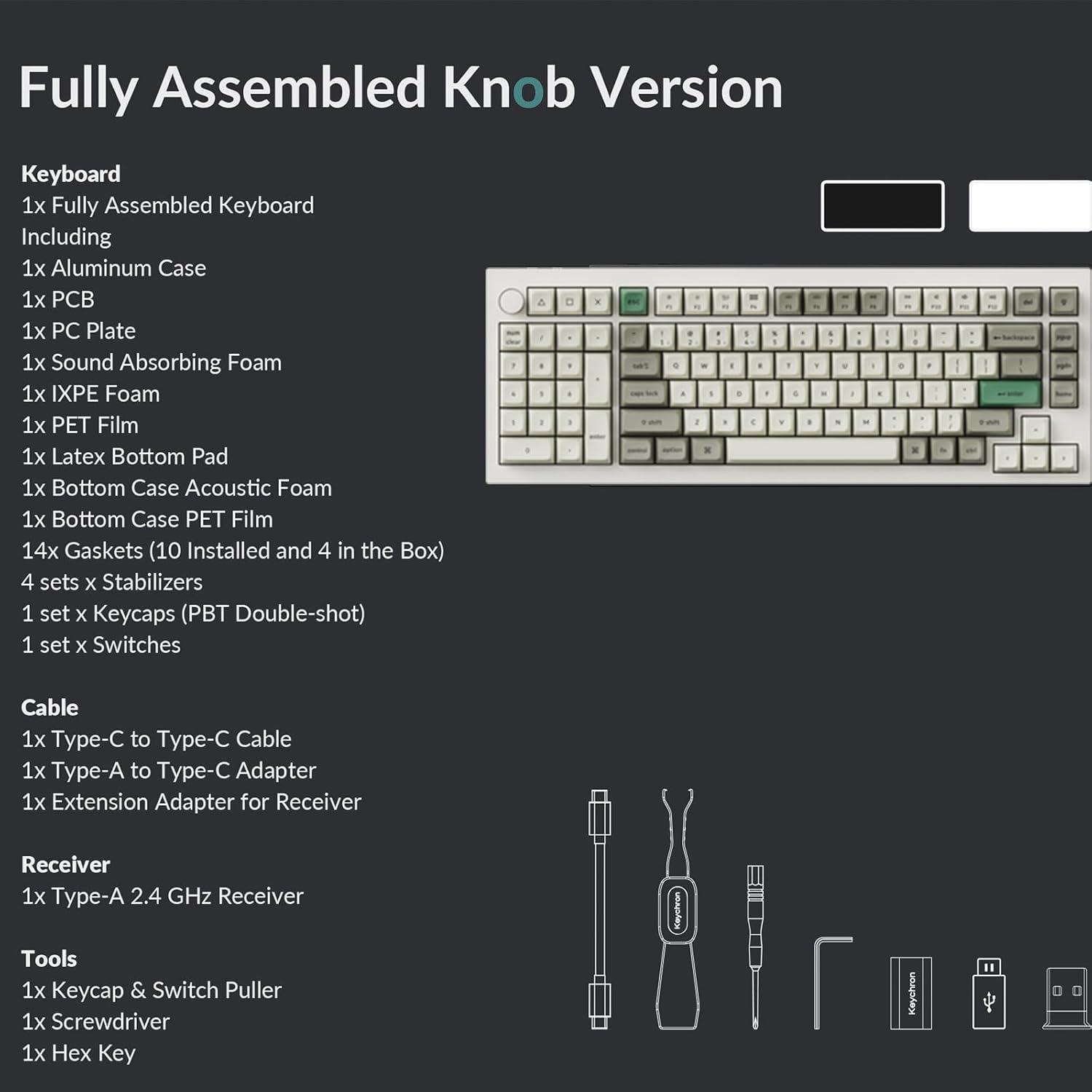 Keychron Q1 Max RGB QMK/VIA Özel Mekanik Klavye - Beyaz