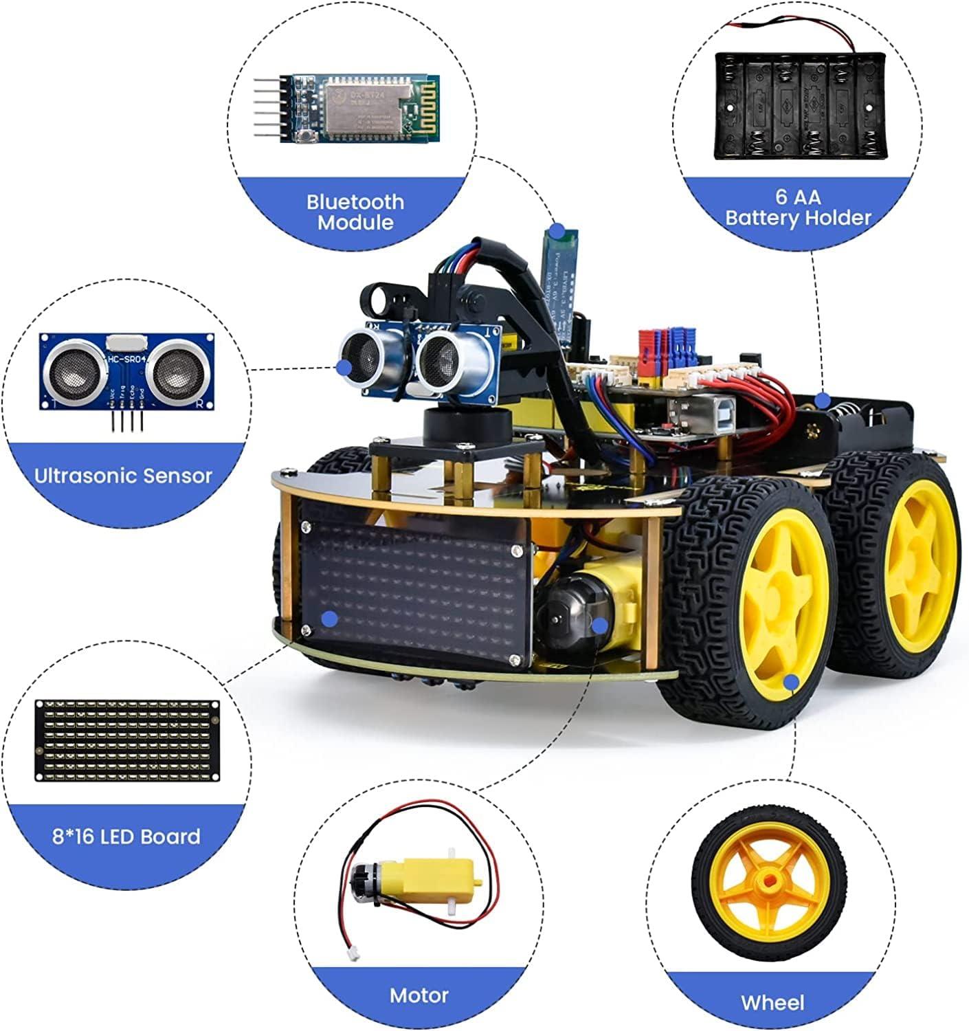 Keyestudio 4WD BT Arduino Programlama DIY STEM Robot Araba Kiti V2.0