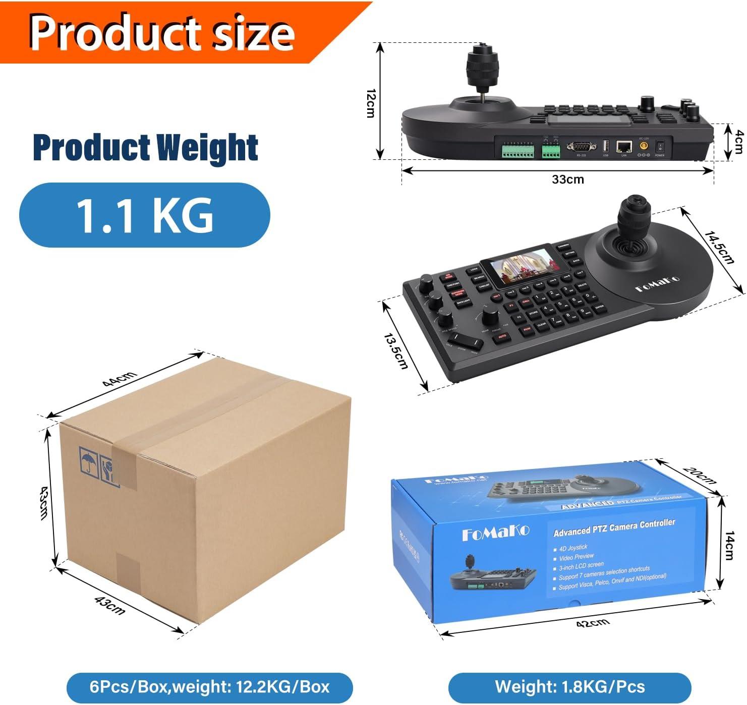 FoMaKo PTZ Kamera Kontrol Cihazı KC608 Pro