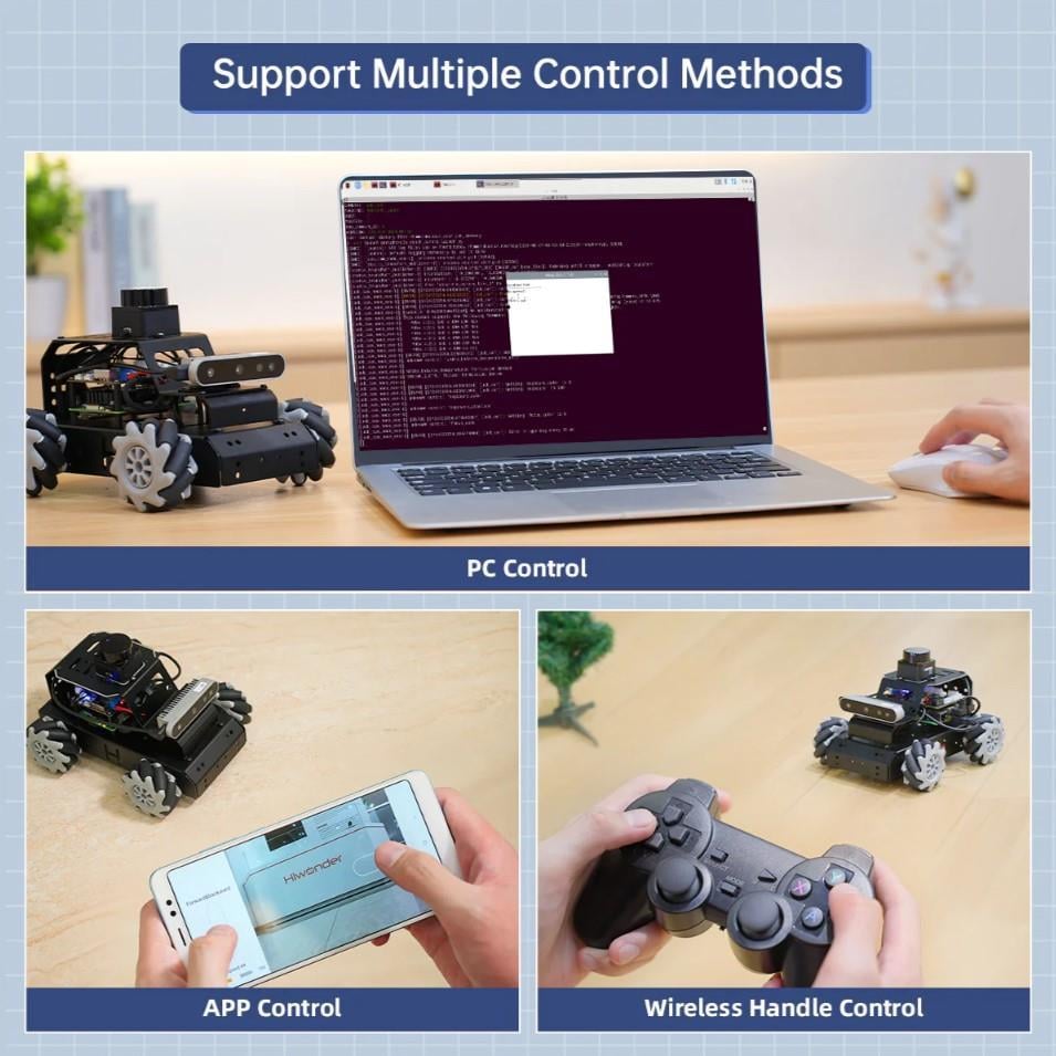 Hiwonder MentorPi M1 Mecanum Tekerlek Rapsberry Pi5 3D Derinlik Kamera Lidar Robot Araba ROS2 ve Otonom Sürüş - RPi 5 Dahil Değil