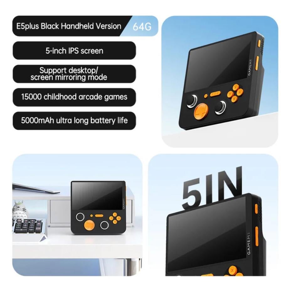 Anbernic E5 Plus Retro El Oyun Konsolu 5 inç 5G WiFi 6000mAh Şarj Edilebilir