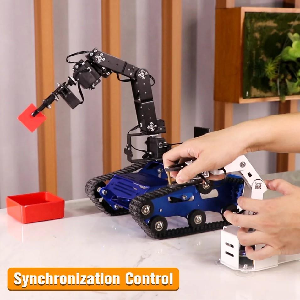 Hiwonder Tankbot Track Robotik Kollu Robot Araba STM32 Programlama (Somatosensoriyel Eldiven Dahil)