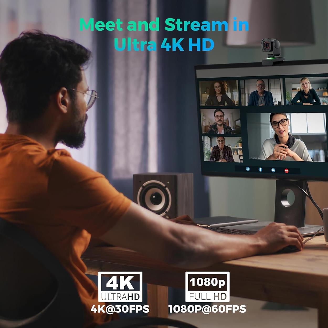 Angetube 4K Ai Takip ve Jest Kontrol PTZ Webcam 871
