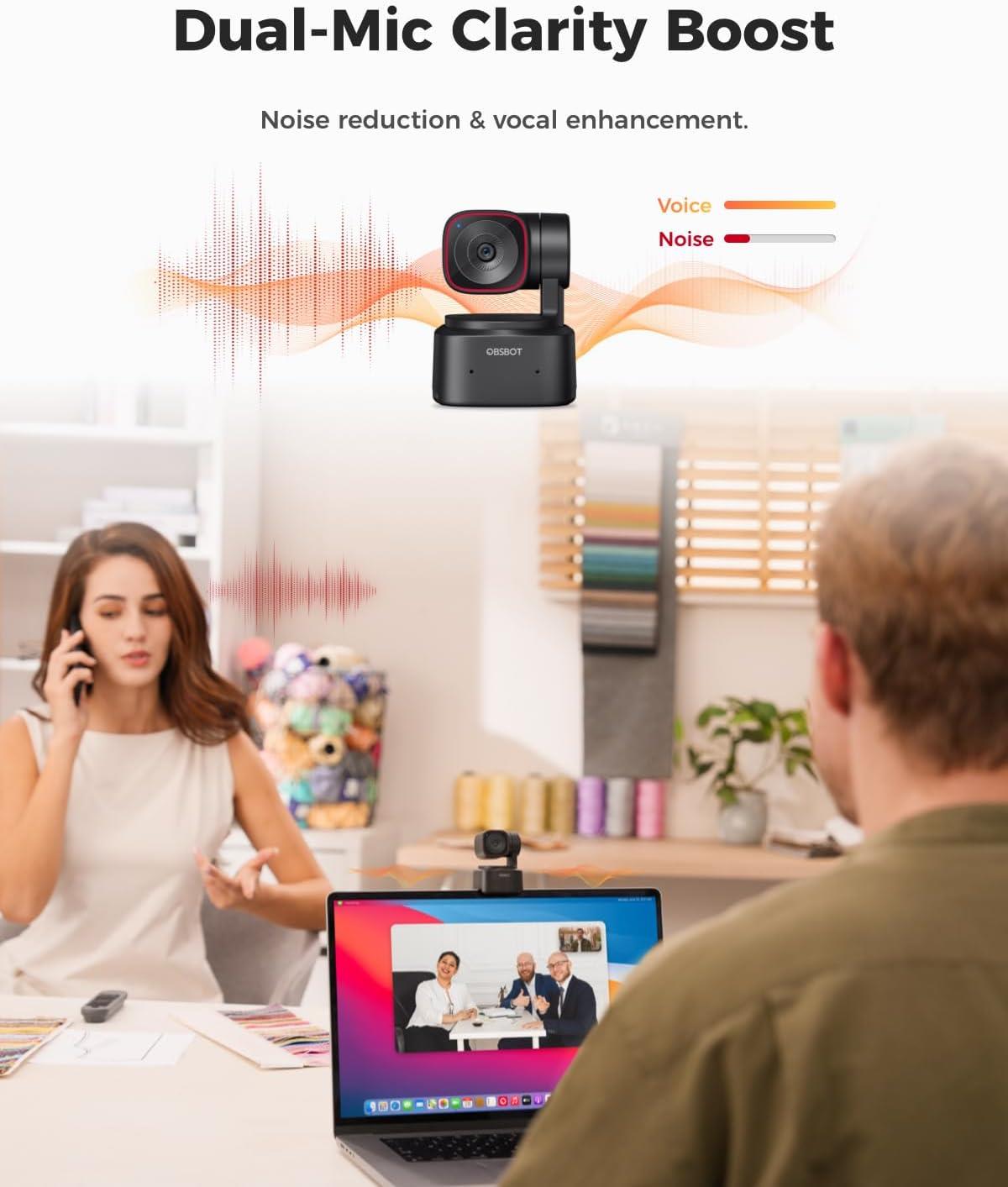 OBSBOT Tiny 2 Lite Ai Yapay Zeka Destekli PTZ 4K Web Kamera