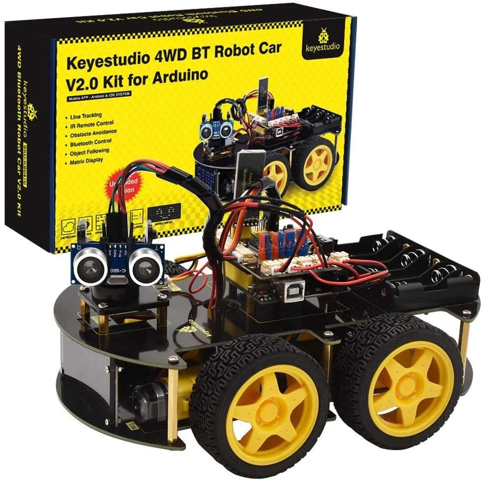 Keyestudio 4WD BT Arduino Programlama DIY STEM Robot Araba Kiti V2.0