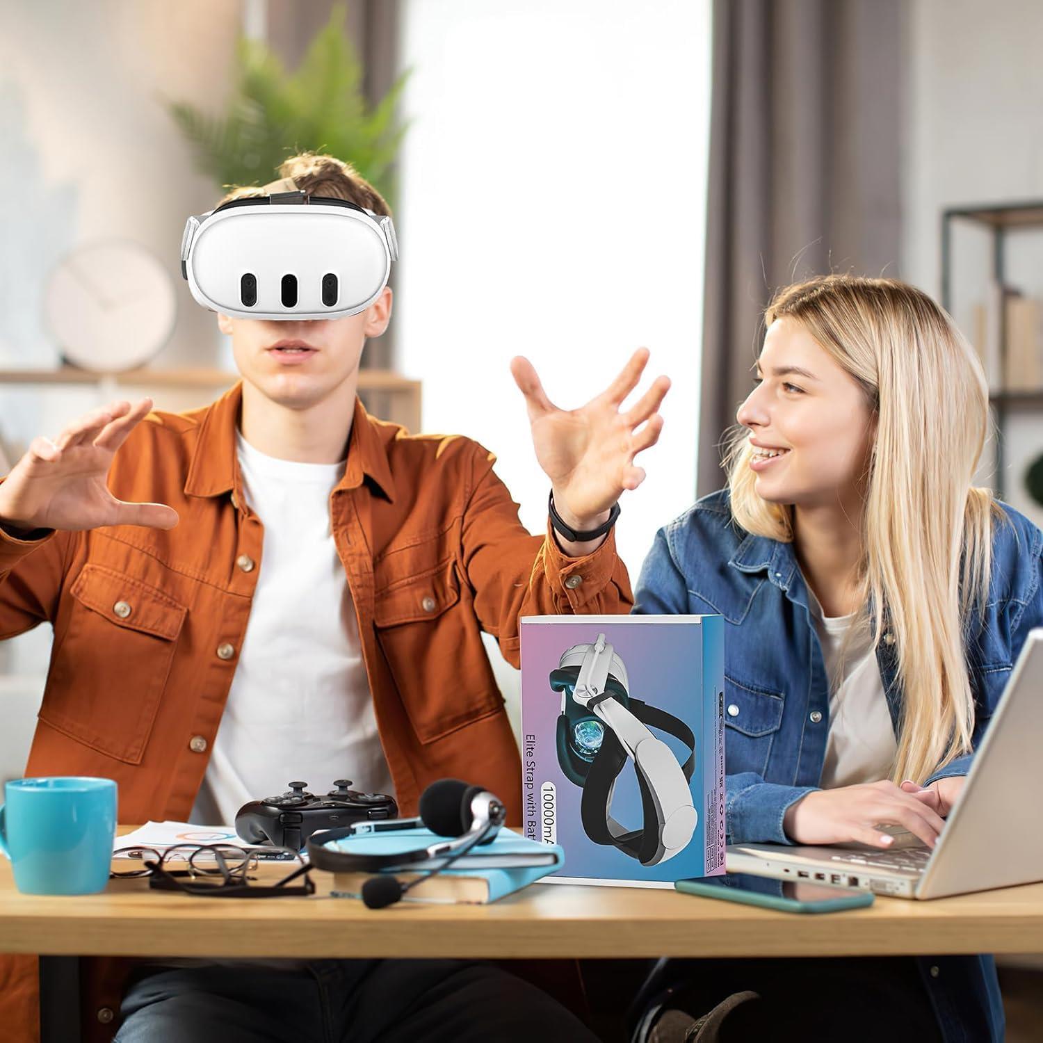 Meta Quest 3 ve 3S İçin 10000mAh Pilli Kafa Bandı
