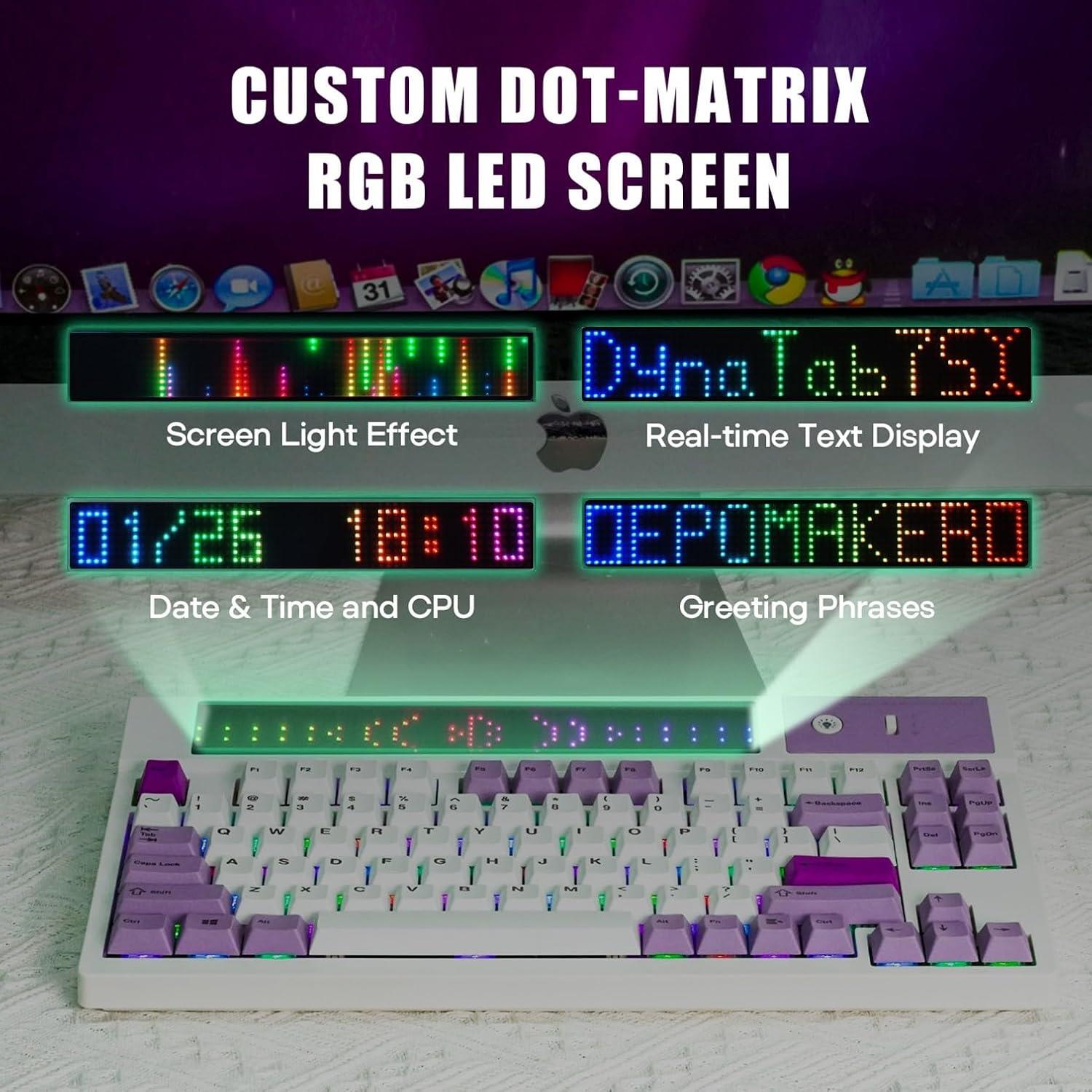 EPOMAKER DynaTab 75X Kablosuz RGB LED Ekranlı Mekanik Klavye