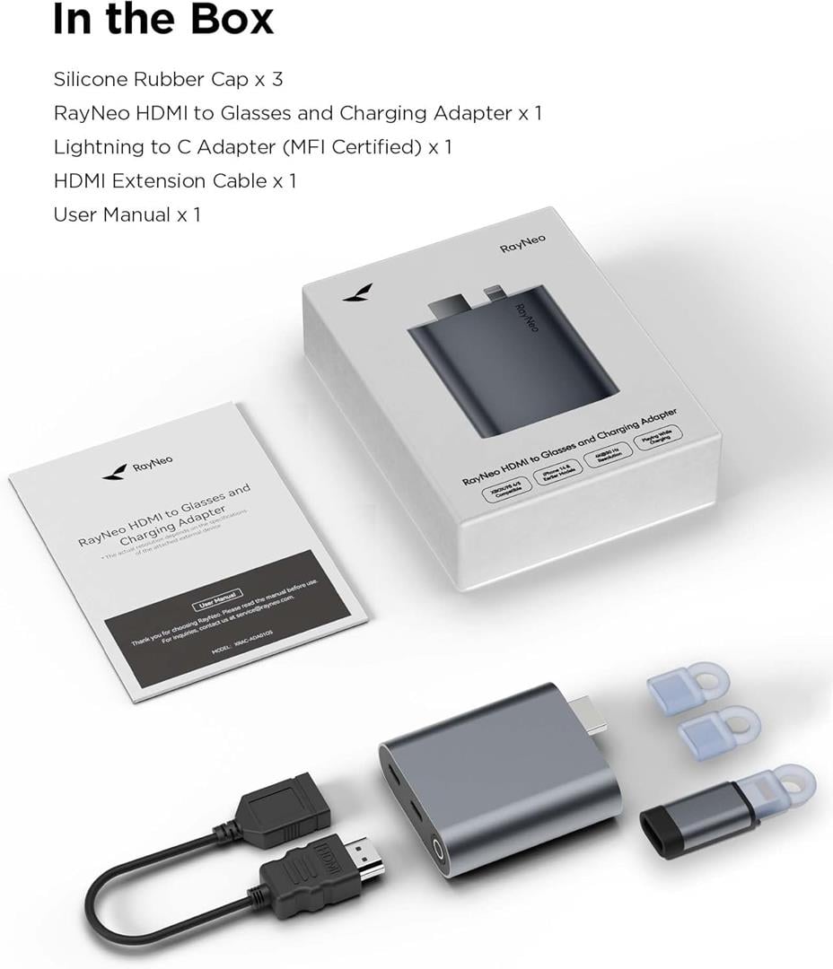TCL RayNeo Air 3s Pro AR (XR) Gözlük Ve HDMI Adapter Bundle