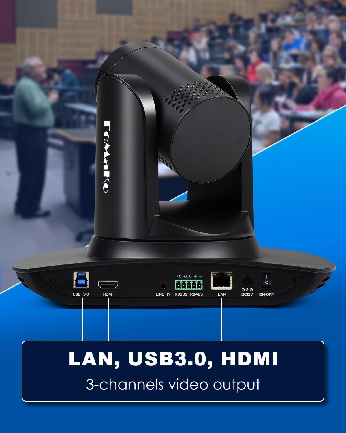 FoMaKo 4K 20x Optik Zoom Ai Takip PTZ Kamera K20UH