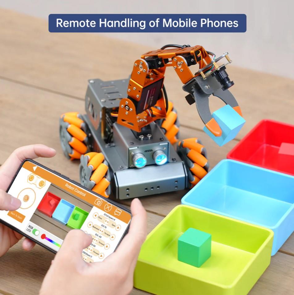 Hiwonder MasterPi AI Görüş Robot Kolu Mecanum Tekerlekli Araba Açık Kaynaklı - RPi 4B Dahil Değil