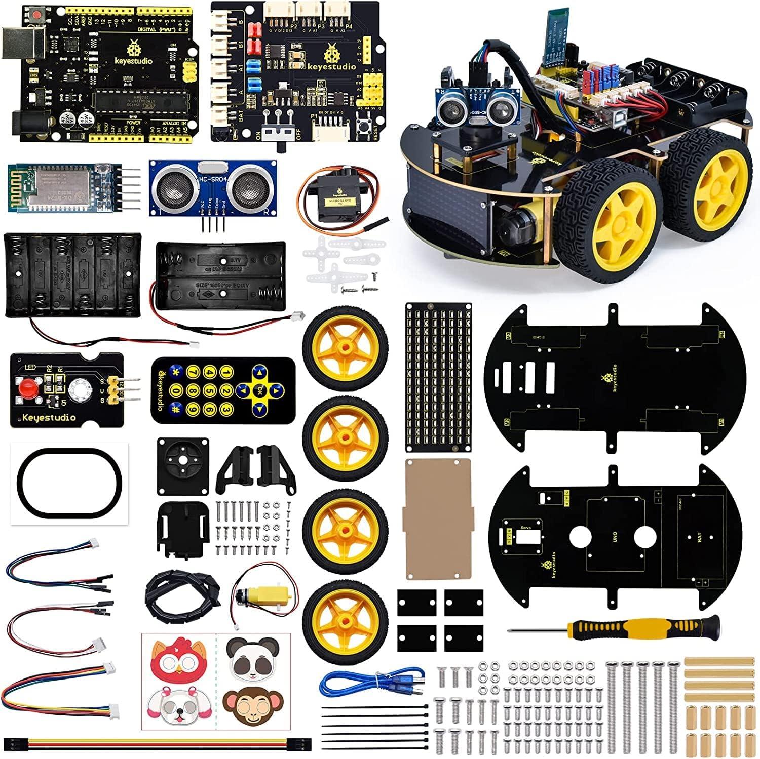 Keyestudio 4WD BT Arduino Programlama DIY STEM Robot Araba Kiti V2.0