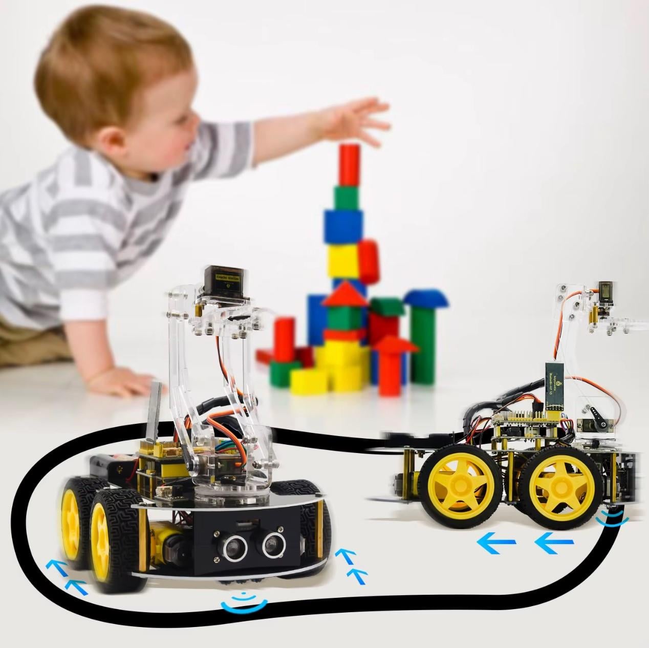 Keyestudio 4WD Mekanik Kollu Arduino Robot Araba Yapma Seti
