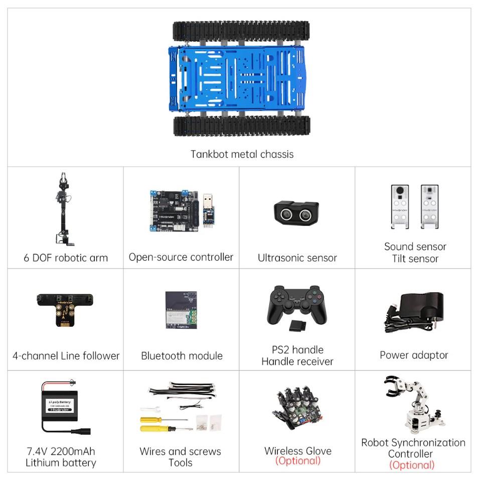 Hiwonder Tankbot Track Robotik Kollu Paletli Robot Araba STM32 Programlama