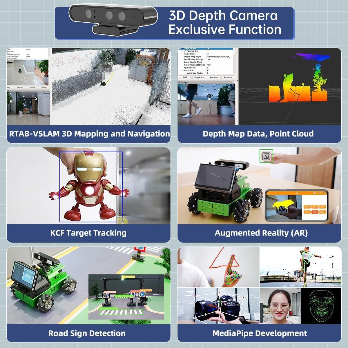 Hiwonder JetAuto ROS1 ROS2 Jetson Nano Lidar ve Derinlik Kameralı Robot Araba Standart Kit Jetson Nano 4GB Dahil
