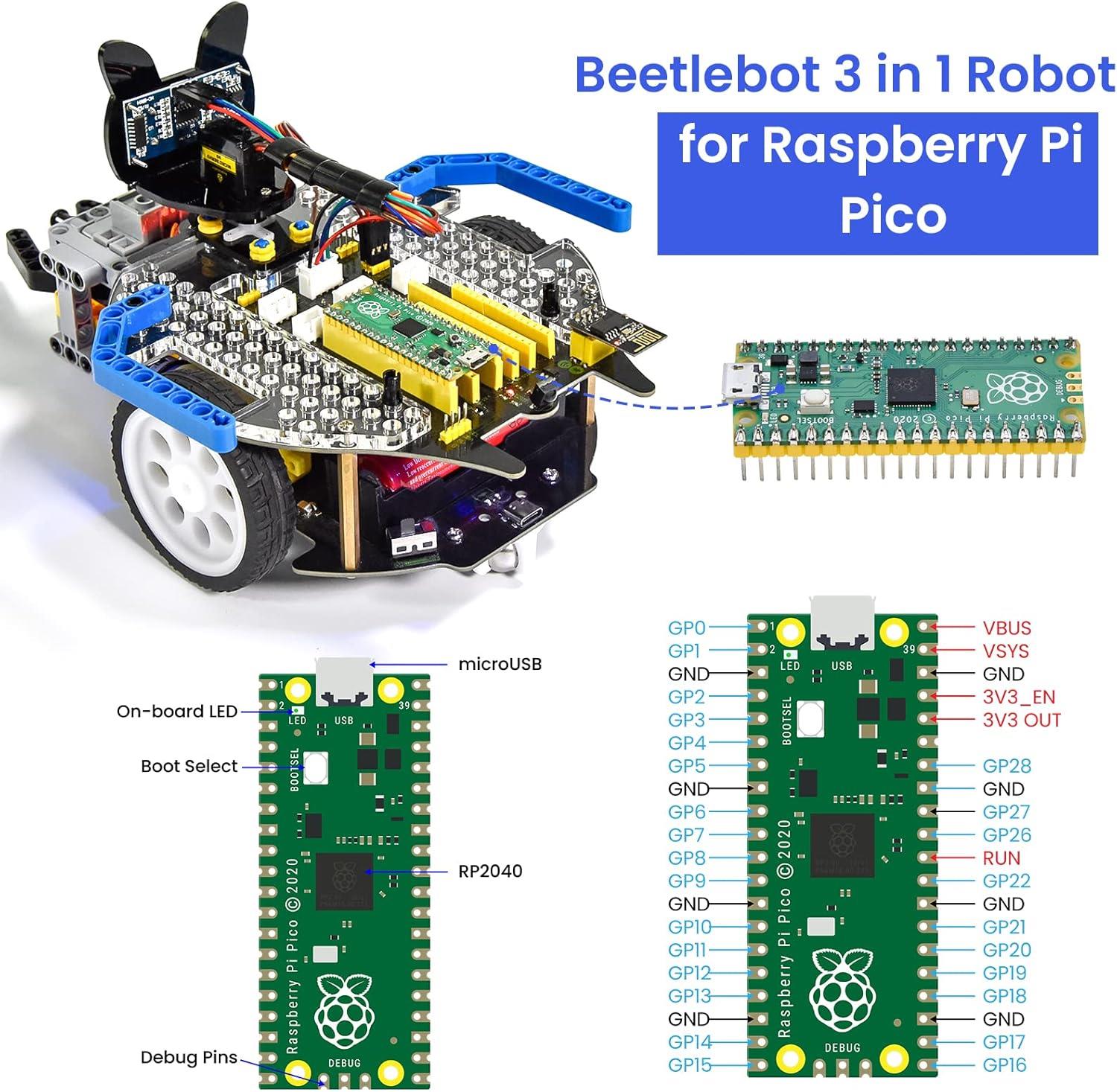 Keyestudio Beetlebot Arduino STEM 3'ü 1 Arada Çizgi İzleyen Robot Araba Kiti