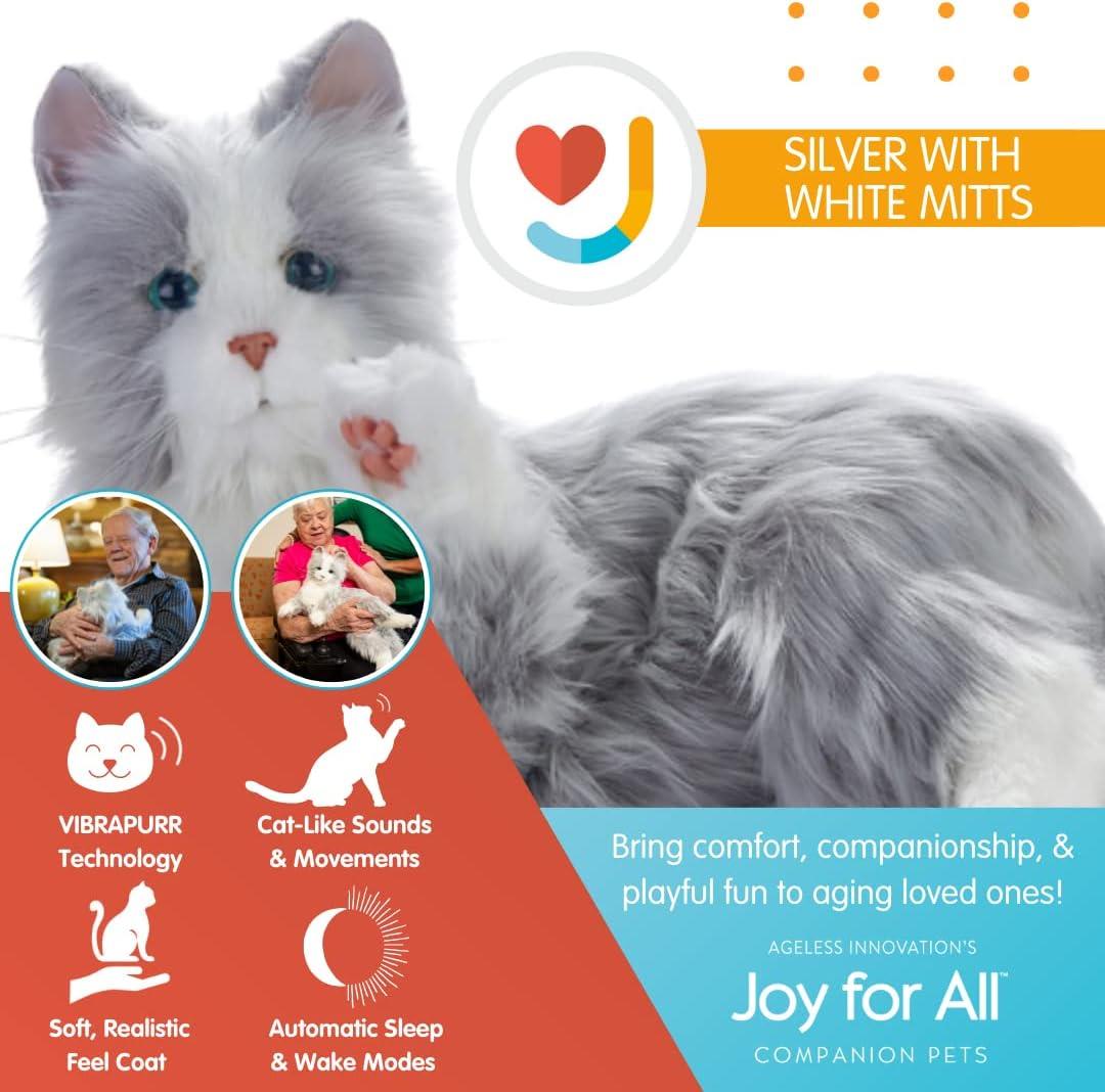 JOY FOR ALL Gerçekçi Etkileşimli Gümüş Renk Kedi