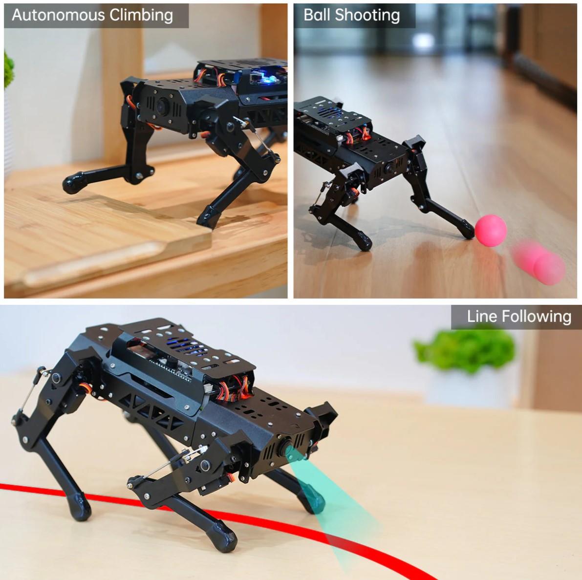 Hiwonder PuppyPi RPi ROS ile Güçlendirilmiş AI Görüş Dört Ayaklı Robot Açık Kaynak Robot Köpek (RPi 4B 4GB ile Standart Kit)